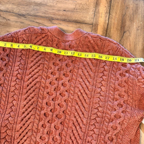 Nili Lotan x Target Open Front Cable Knit Cardigan Rusty Orange, Small - Picture 14 of 14